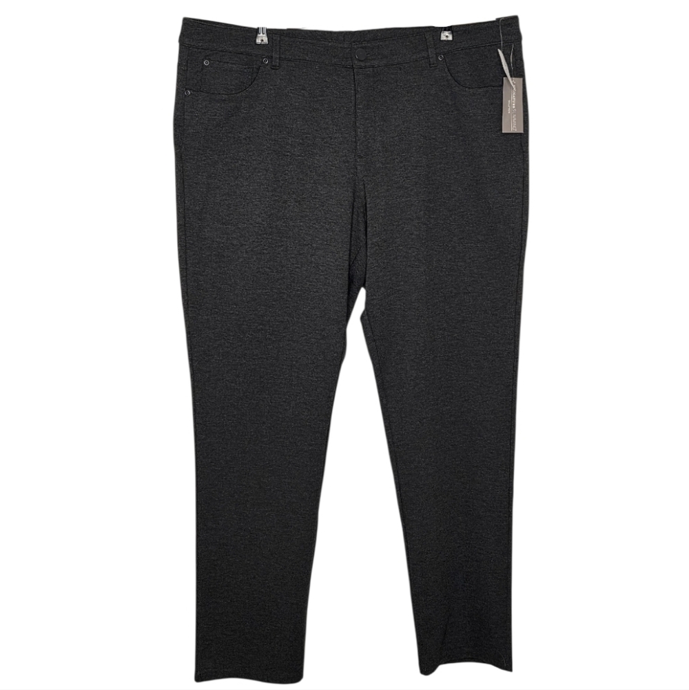 C J Banks Charcoal  Gray Signature Tapered Leg Slimming Pants Size 22W